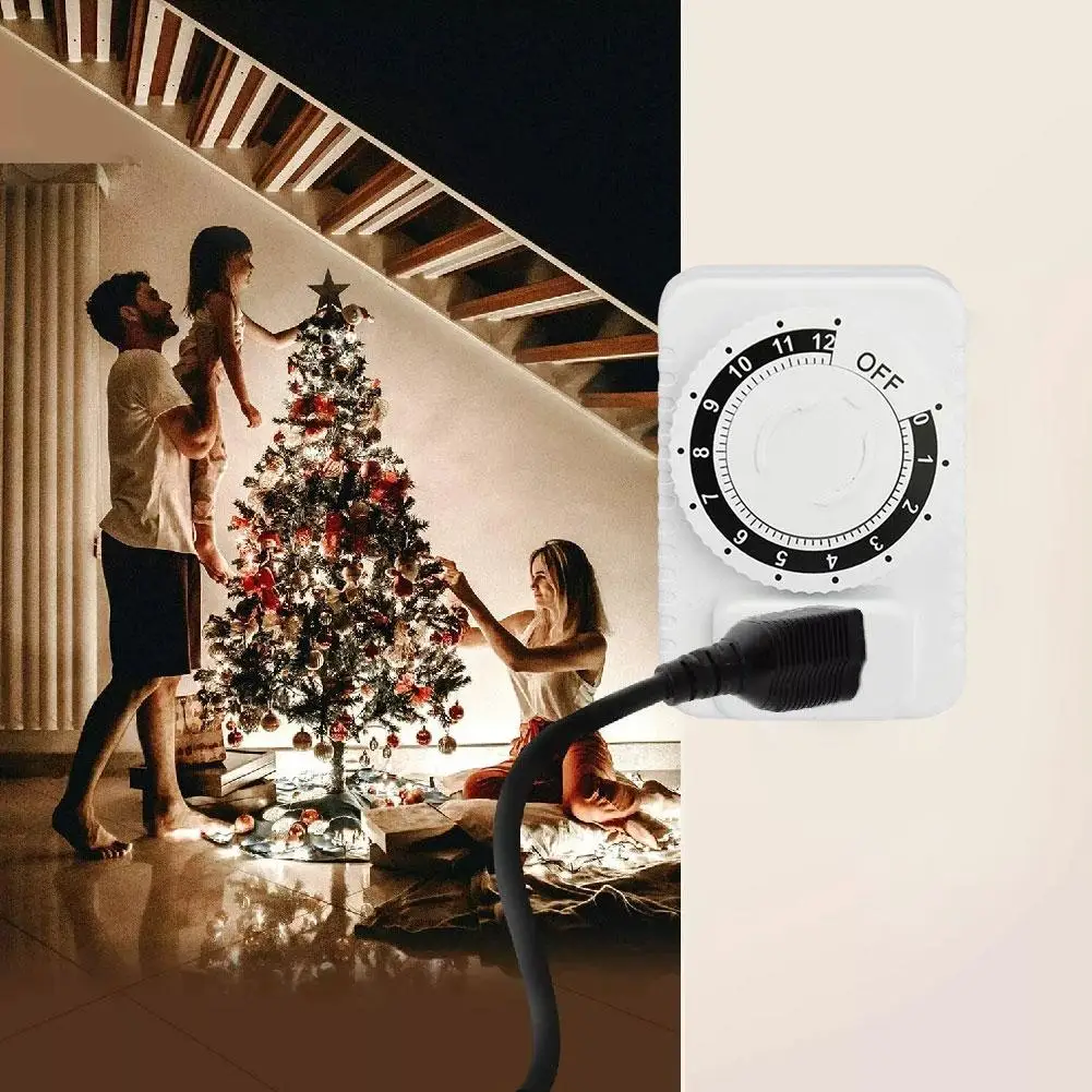 

Timer Outlet Plug in Timer Switch Socket Indoor Mechanical Electrical Timer Switch Countdown Timers for Lights Aquarium A7X6