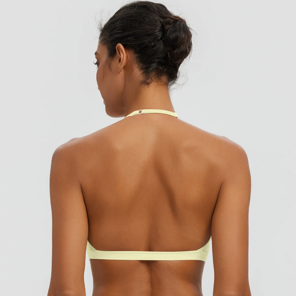 Damen-Sommer-Tanktops, einfarbig, mit Raffung, Yoga-BH, sexy, schöner Rücken, dünne Schulterträger, Sport-BH, Fitness-BH, Lauf-BH – Detail 26