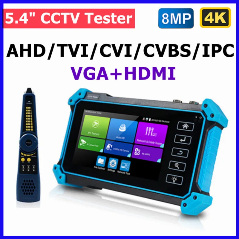 

IPC 5200C Plus CCTV IP Camera Tester 8MP AHD CVI TVI SDI Camera 12MP IPC Camera Tester Display Monitor HDMI Cable Test