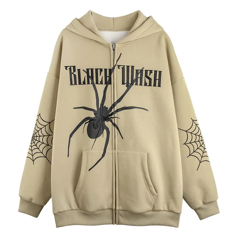 

Spider Printed Fashion Sweatshirt Men Spring Autumn Oversized Hoodies Coats Streetwear