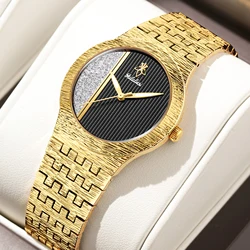 YaLaLuSi Brand 2024 Hot New Women's Watches Business Golden Sculpted Luxury Luxury Box Watch Remover Ion Gold Plating