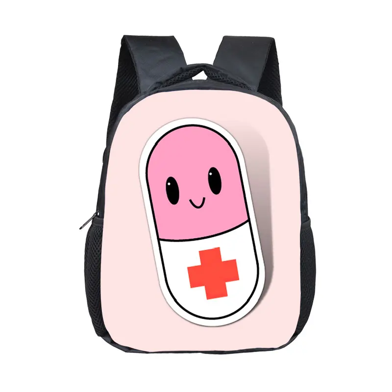 Interrupteur sac à dos imprimé uniforme pour médecin et infirmière, sacs d'école pour enfants, stéthoscope médical, seringue, sac de maternelle pour enfant, petit sac pour tout-petits