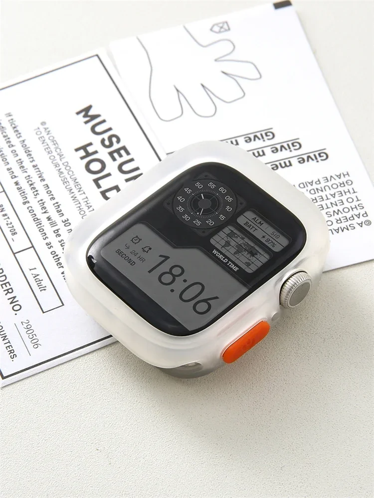 2024 New Bumper Soft Silicone Case For Apple Watch 9 8 7 6 SE 5 Sport Anti-drop Matte Cover For iwatch 49mm 41mm 40mm 44mm 45 mm