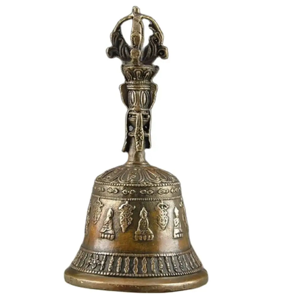 17CM Copper Brass CHINESE crafts Asian Exquisite Chinese Tibetan Copper Buddhism Exorcism Bell