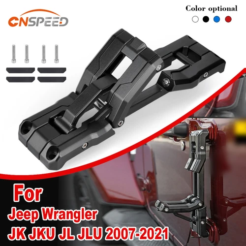 Escalera de paso plegable de aluminio para coche, bisagra de puerta, estribo de alta resistencia plegable para Jeep Wrangler JK JKU JL JLU 2007-2021