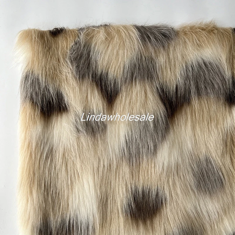 Brown coffee jacquard faux fur jacket fabric,four color jacquard faux fur fabric,