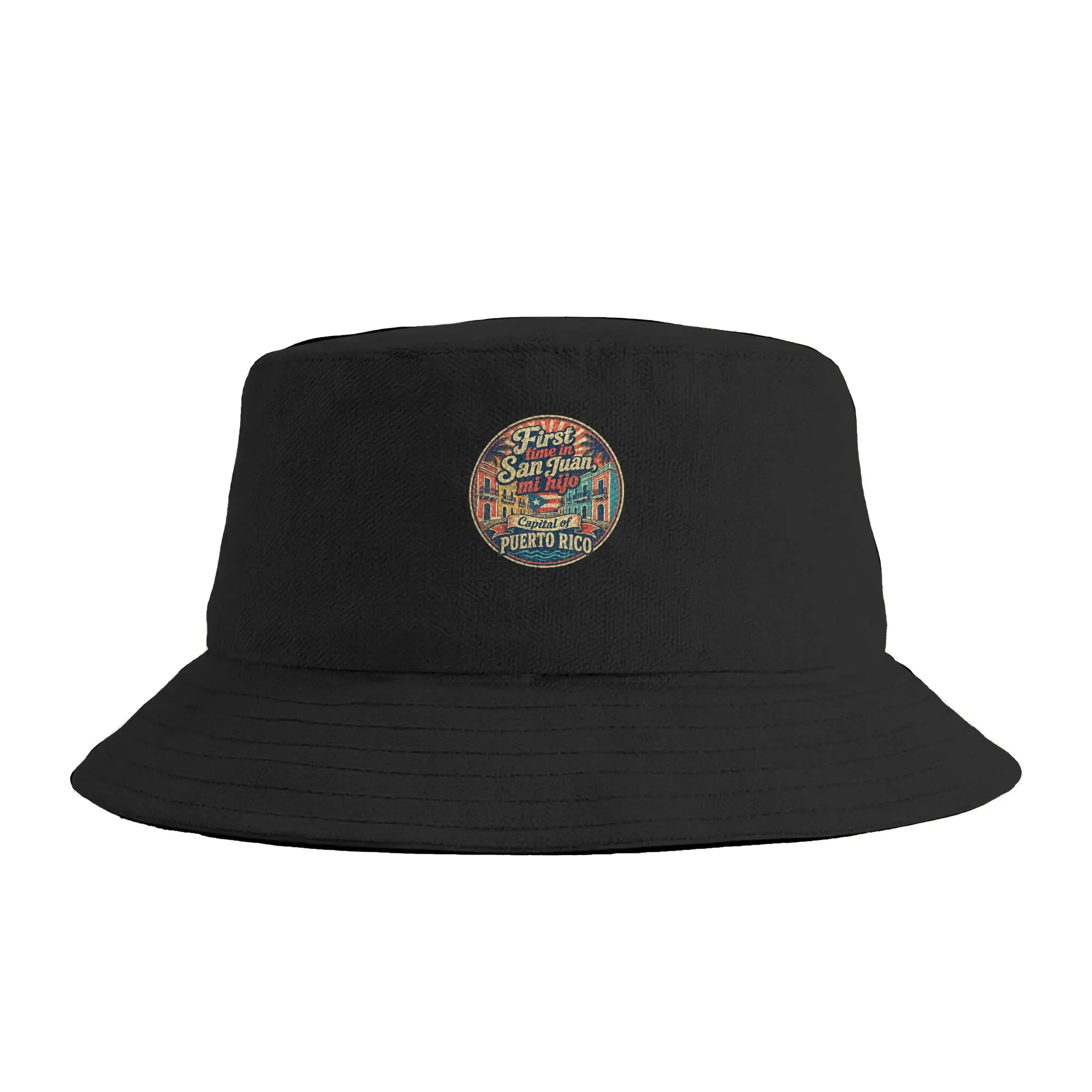 First Time in San Juan Capital of Puerto Rico Vacation Bucket Hat Spring  Korean Fisherman Hats For Couple Beach Travel Caps