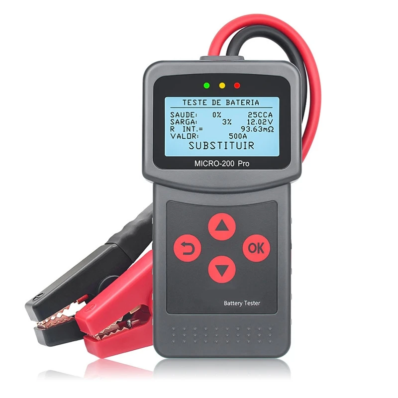 

Micro-200 Pro Car Motorcycle Battery Tester 12/24V Multi-Language Digital Battery System Analyzer