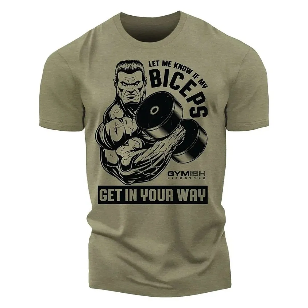 

2025 Summer New 3D Printing Men's Fitness T-shirt Funny Short Sleeve Casual Breathable Round Neck Tops Quick Dry Gymnastics Tees