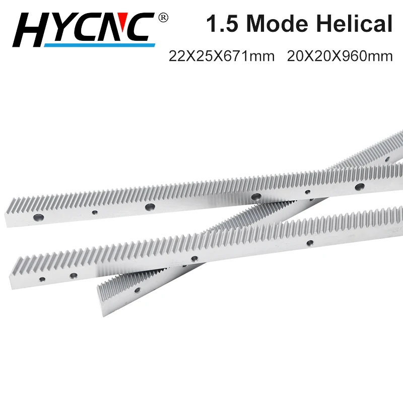 1.5 Mod 22X25 671mm 20X20 960mm Gear Zipper Precision CNC Rack And Pinion Milling Engraving Lathe Router Linear Guide Rail