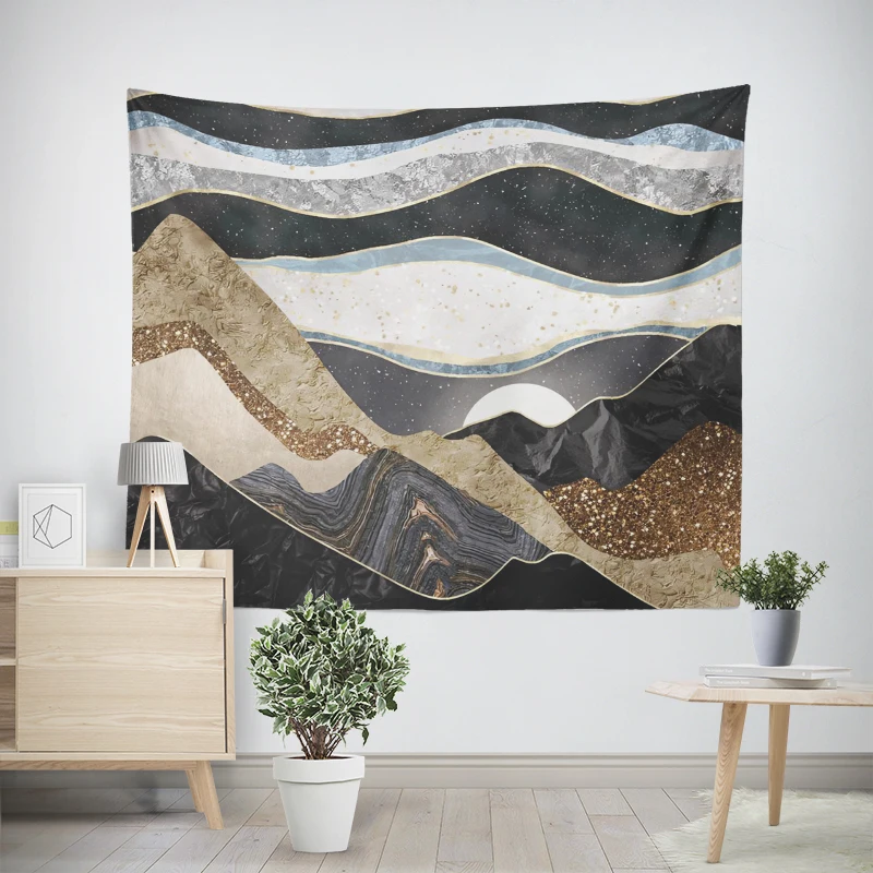 Home decorations modern room decor items wall tapestry aesthetic bedroom wall art large fabric tapestrys boho Abstract geometry