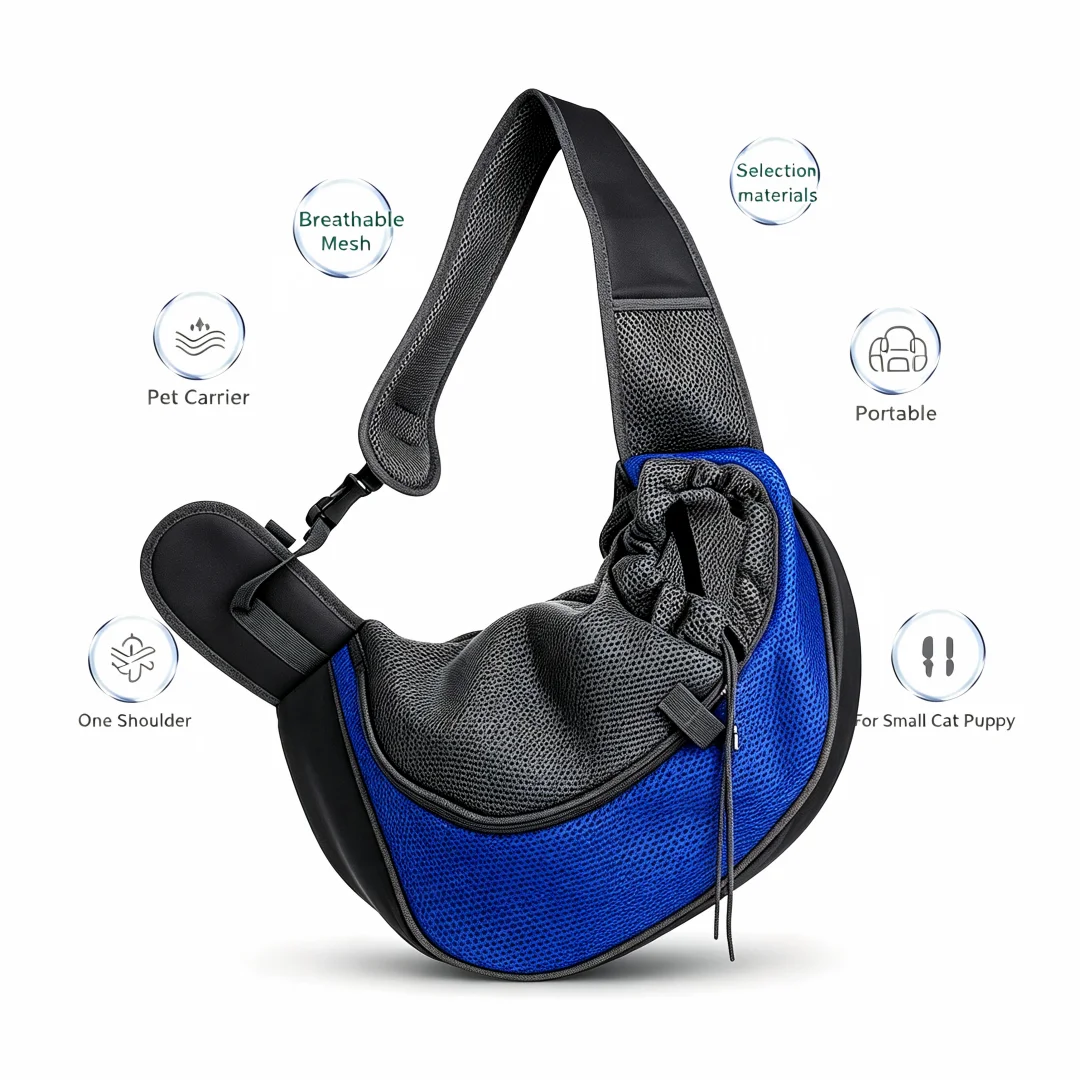 Pet Carrier Sling Breathable Mesh Portable For Small Cat Puppy Outdoor Hiking Camping Daily Walking Travel