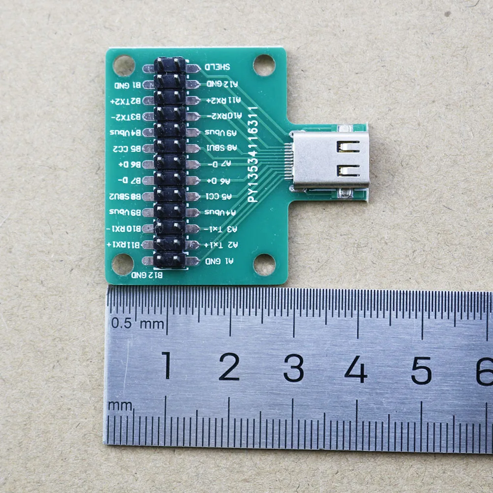 1Pce USB 3.1 Type-C Cable Test Board 24 PIN Type-C Female Plug Jack to DIP Adapter Connector Welded PCB Converter Pinboard