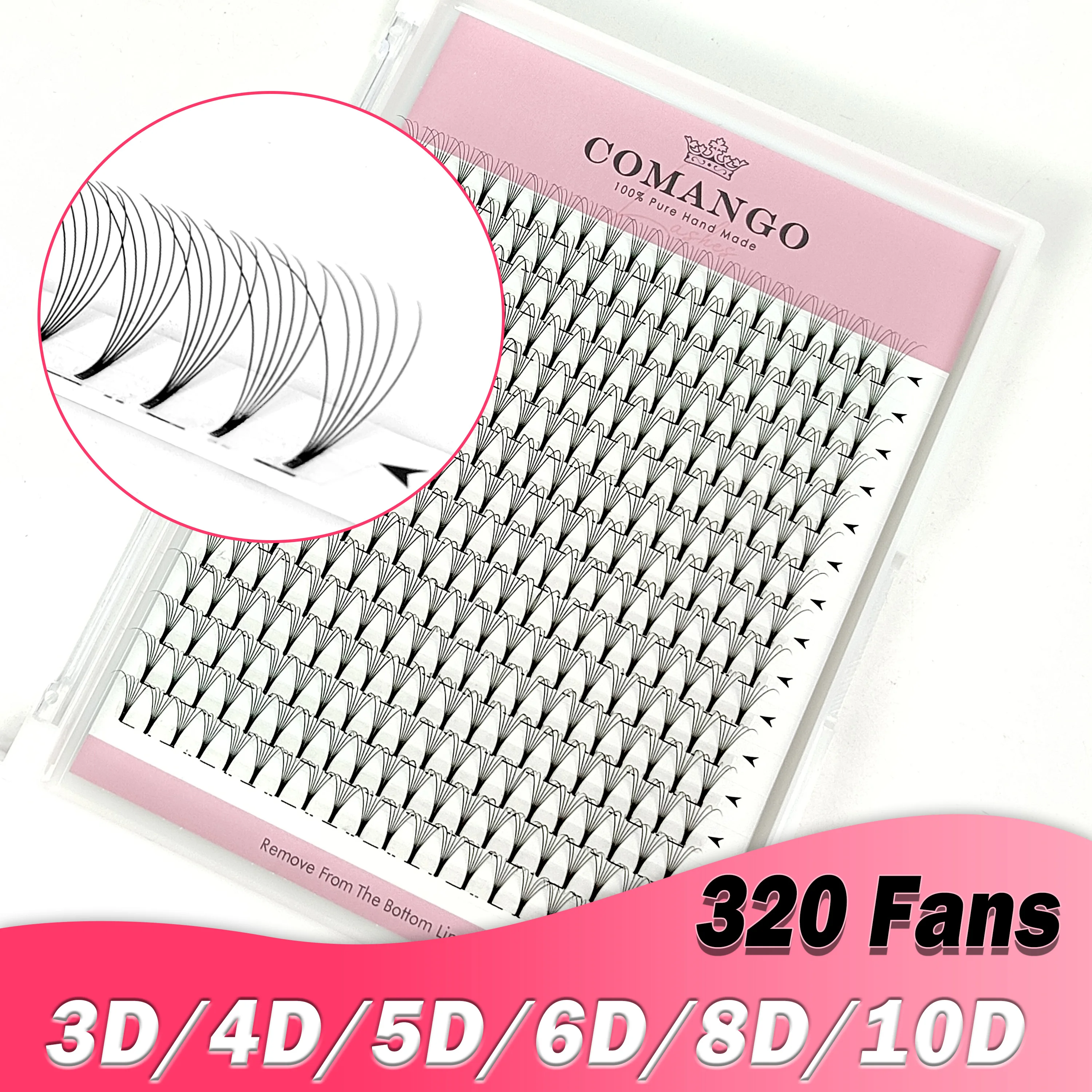 High-Retention Wispy Premade Volume Fans hybrid Volume Eyelashes Extension 3d 6d 14d Ready Made Short Flat Stem False Lashes