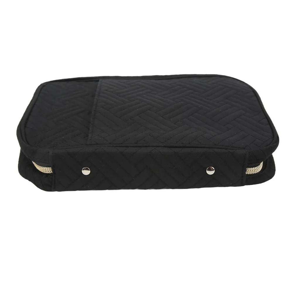 

Portable Travel Jewelry Organizer Peachskin polyester Black Jewelry Storage Roll Clear Binder Bags Jewelry Storage Bag