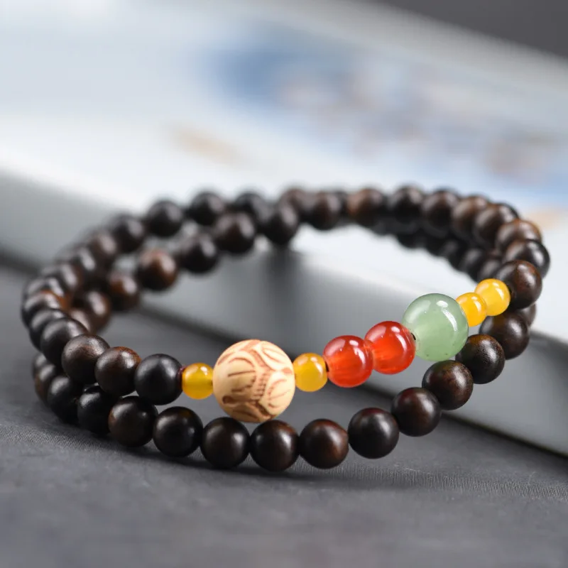 تشن غيباو دائرة مزدوجة سوار ذاتي الصنع مع يد منفصلة للنساء البوذية سبحة صلاة الثقافية سلسلة خشبية لوحة اللعب Wo #4