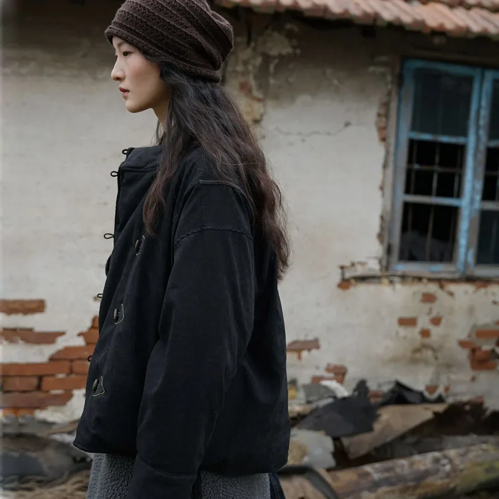 Original Weiche Faux Kupfer Ammoniak Casual Jacke Frauen Retro Spleißen Outwear Seite Öffnung Taste Lose Dünne Stepp Kurzen Mantel