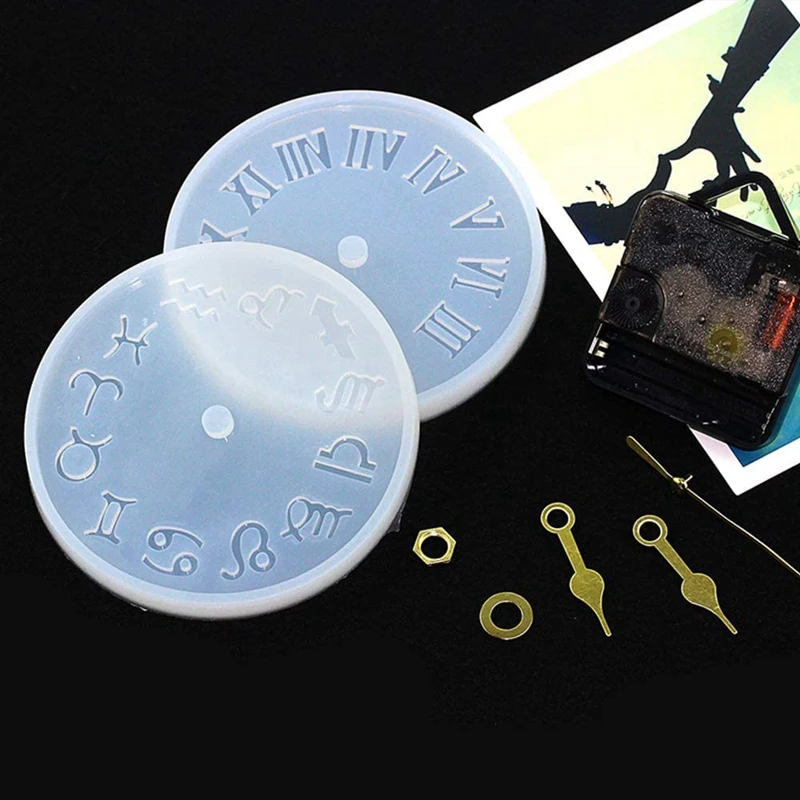 4Pcs Clock Resin Mold Silicone Casting Epoxy Resin Mold Handmade DIY Home Decoration