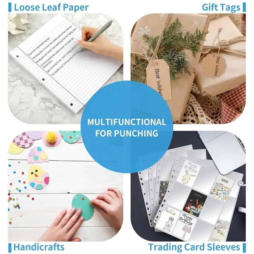 2Pcs 3/6mm Single Hole Punching Machine Creative Rubber Handle Mini Paper Puncher Portable Non-slip Punch Plier School Supplies