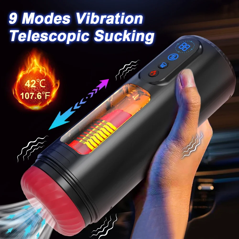 Automatic Male Masturbator Telescopic Sucking Machine for Men Heating Man Masturbation Cup Blowjob Adult Goods Sex Toy for Men