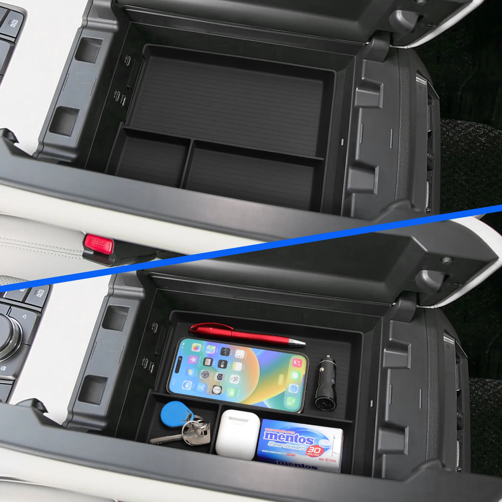 for Mazda CX-80 CX80 2025 Car Storage Box Organizer Case Car Accessories Center Console Armrest Storage Tray Fit Right Rudder