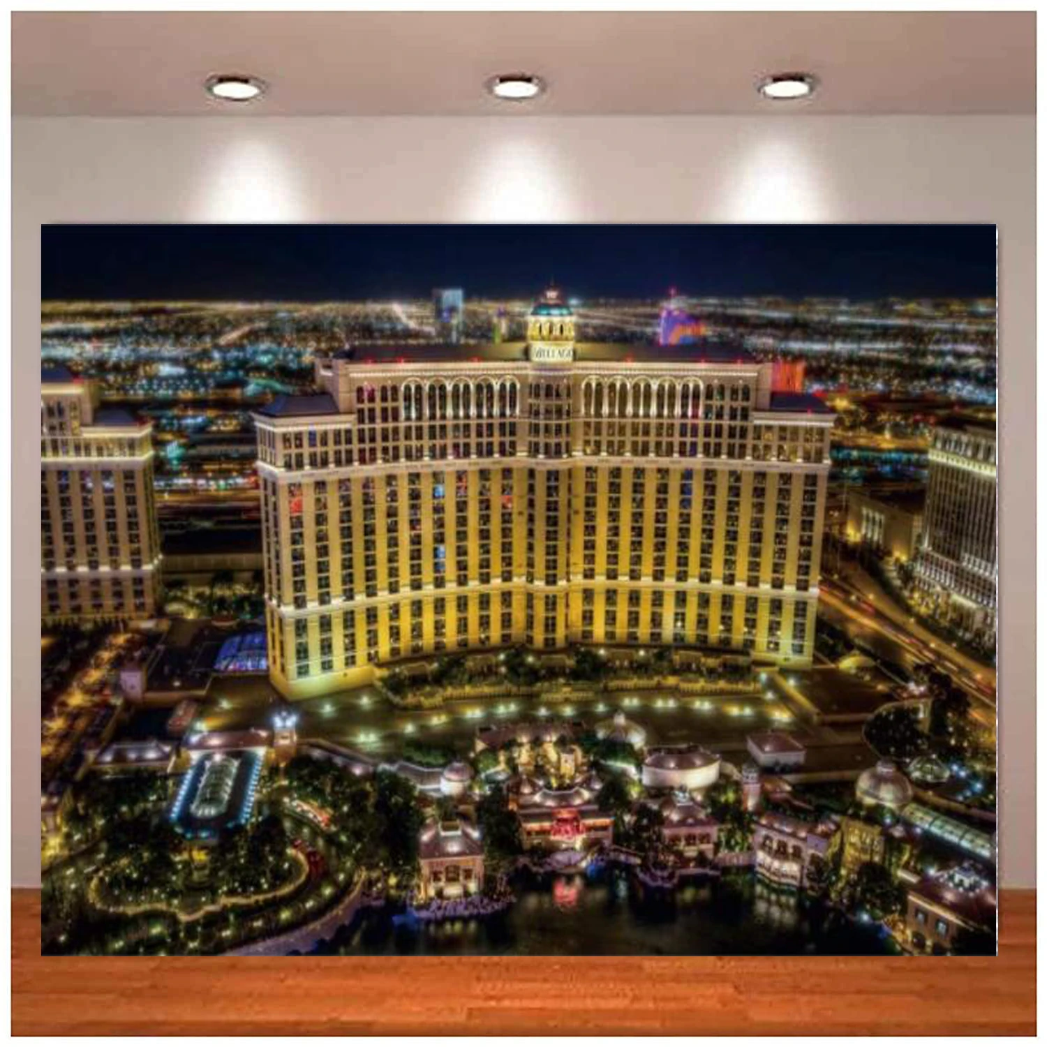 Luxury Las Vegas Night Photography Backdrop Banner Traveling Shopping City Casino Party Decoration Poster