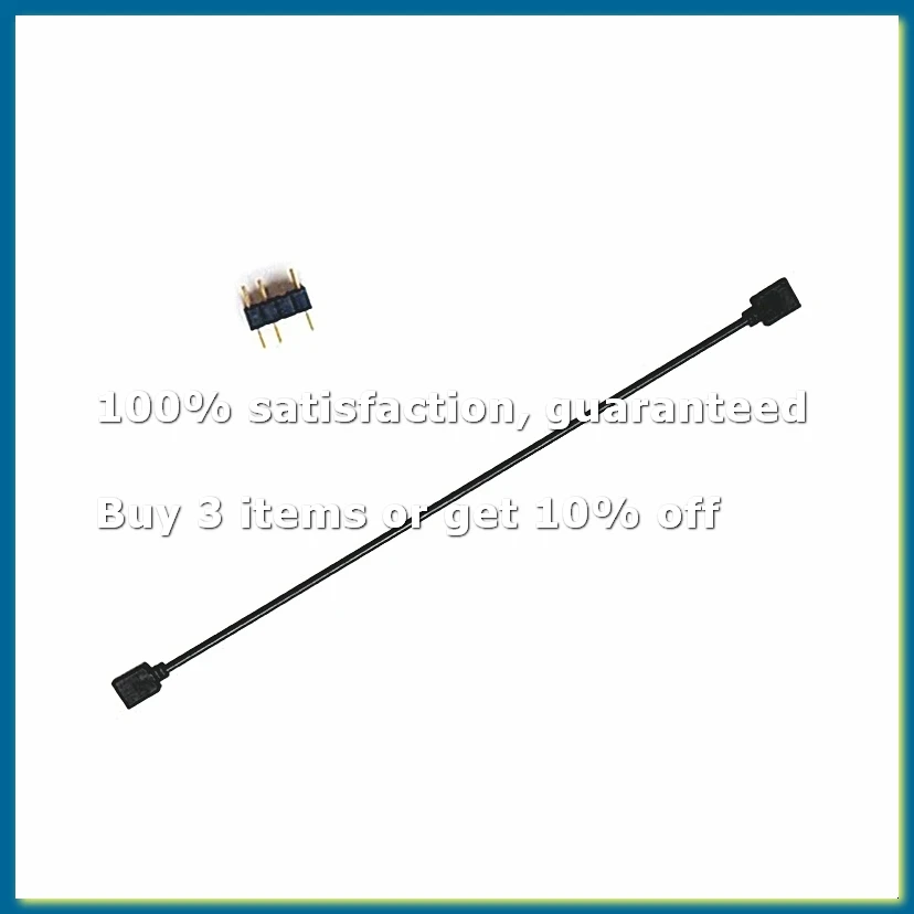 ●5V 3-Pin Extension Cable for Computer Motherboard Hub Cable Connection Extension ARGB Splitter, Black-ABFB