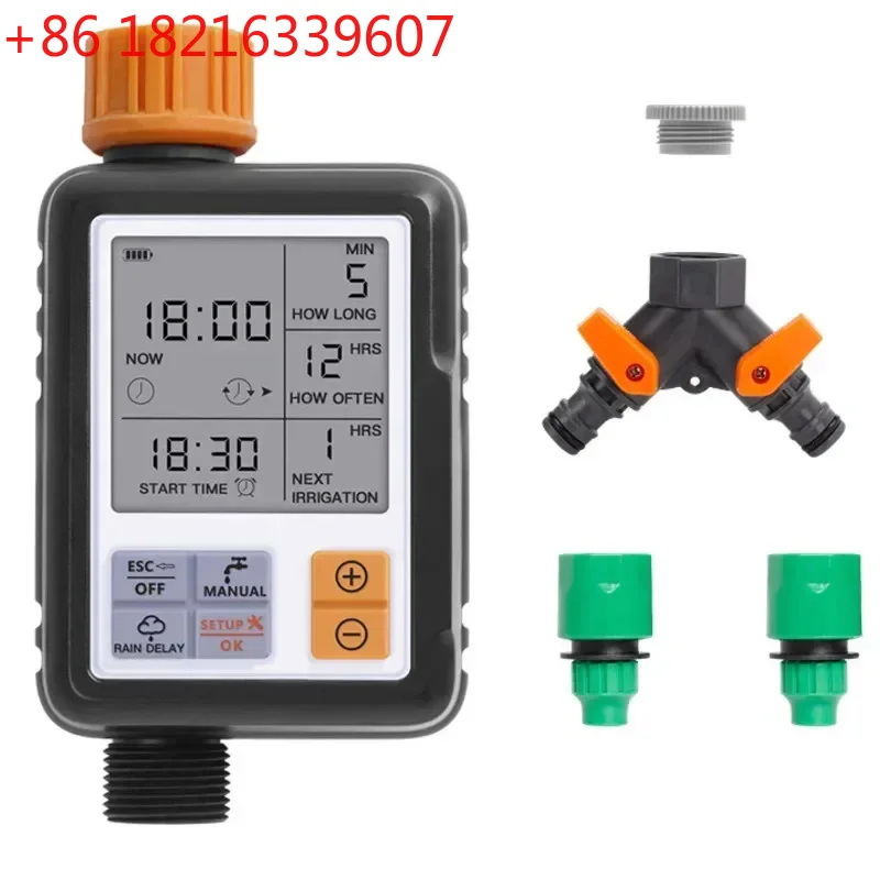 

TAO Automatic Digital Electronic Water Timer System Garden Double Outlet Irrigation Watering Timer Controller Without Battery