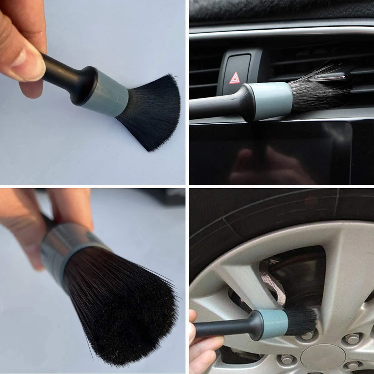 Wheel Tire Brush, Soft Bristle Car Wash Brush, 5 Different Sizes Detailing Brush, Cleans Dirty Tires Releases Dirt