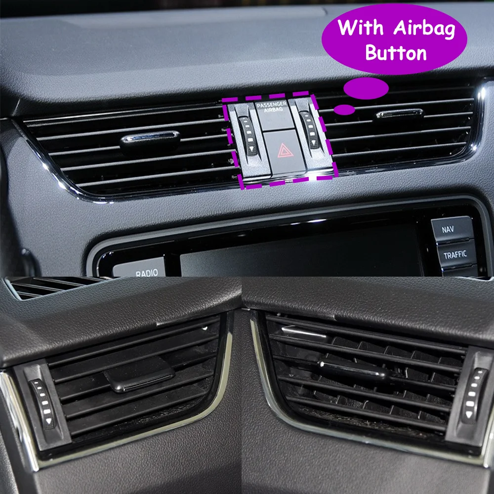 Octavia Auto Front Center Dashboard Links Rechts Midden Ac Vent Grille Air Vent Panel Cover Voor Skoda 2013-2021 5E0820951C