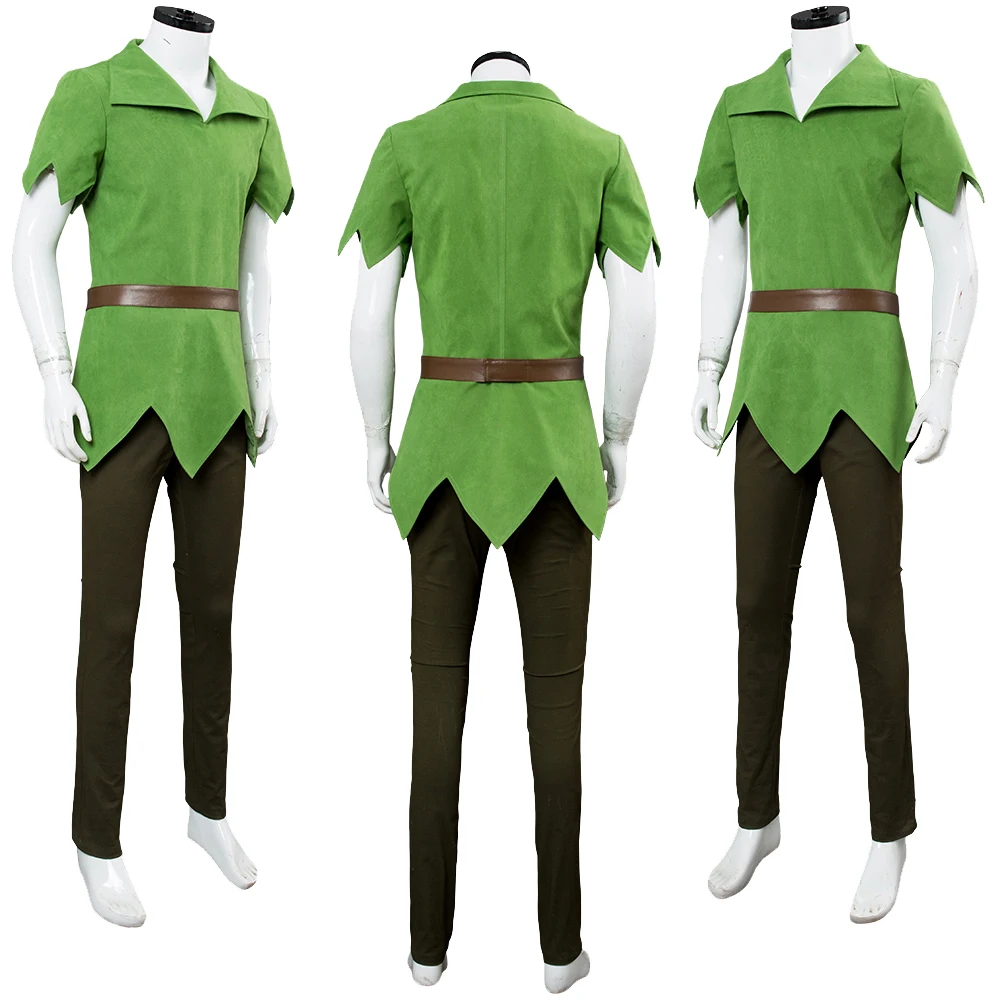 Green Elf Cosplay Fantasy Cartoon Peter Cosplay Pan Costume Disguise Adult Men Roleplay Fantasia Outfits Male Halloween Cloth