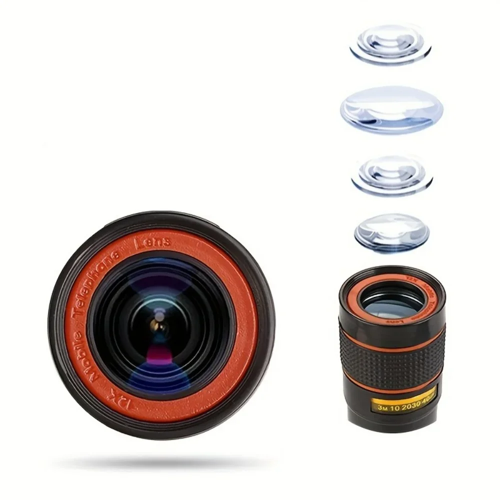 12x 8x Mobile Phone Lens Kit Monocular HD Optical Telephoto Lens Universal Cell Phone Lens Observing Survey for All Smartphones