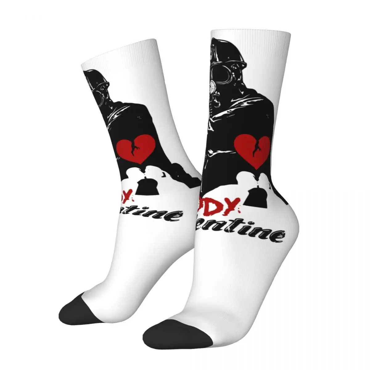 Vintage Heart Crazy Men's compression Socks Unisex My Bloody Valentine Harajuku Pattern Printed Funny Novelty Happy Crew Sock