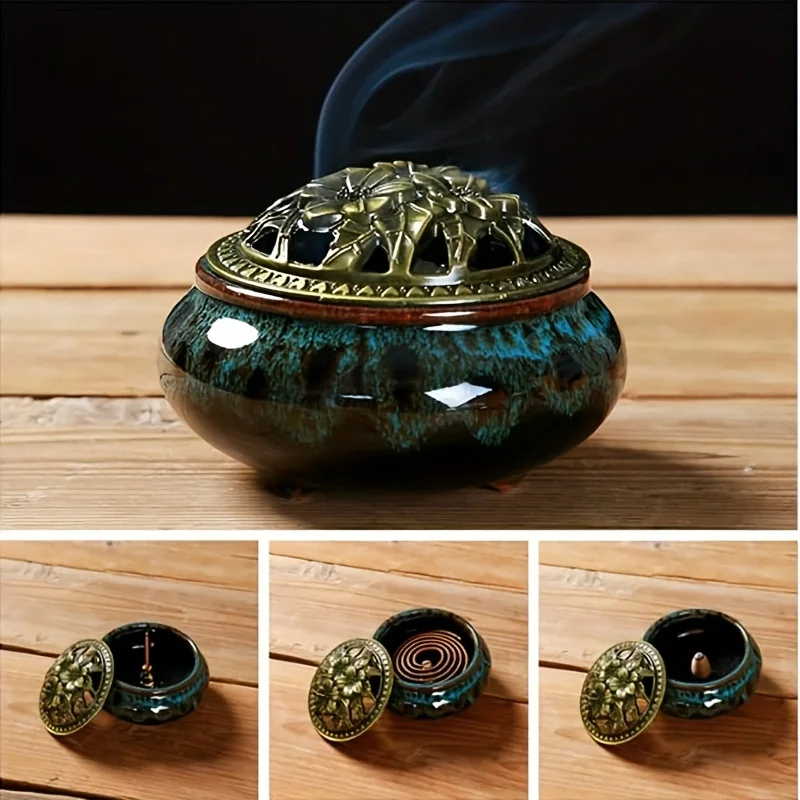 Kreativer Spiral-Aromatherapie-Zigarettenhalter für Zuhause, als dekorativer, cooler Holzofen für Räucherstäbchen im Innenbereich verwendbar. – Detail 7