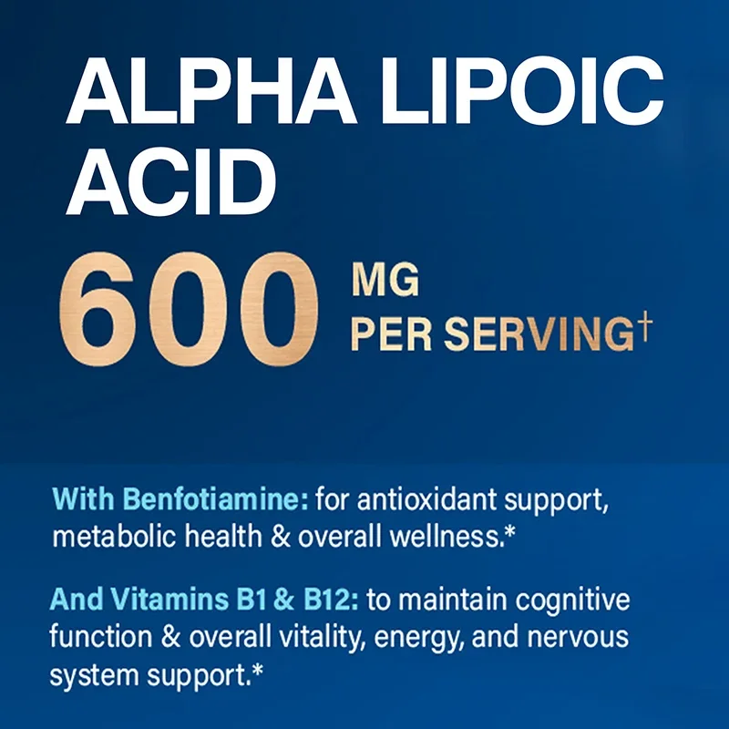 Alpha Lipoic Acid Capsules - Promotes Nervous System Health, Blood Circulation, Cardiovascular Support, Brain Health