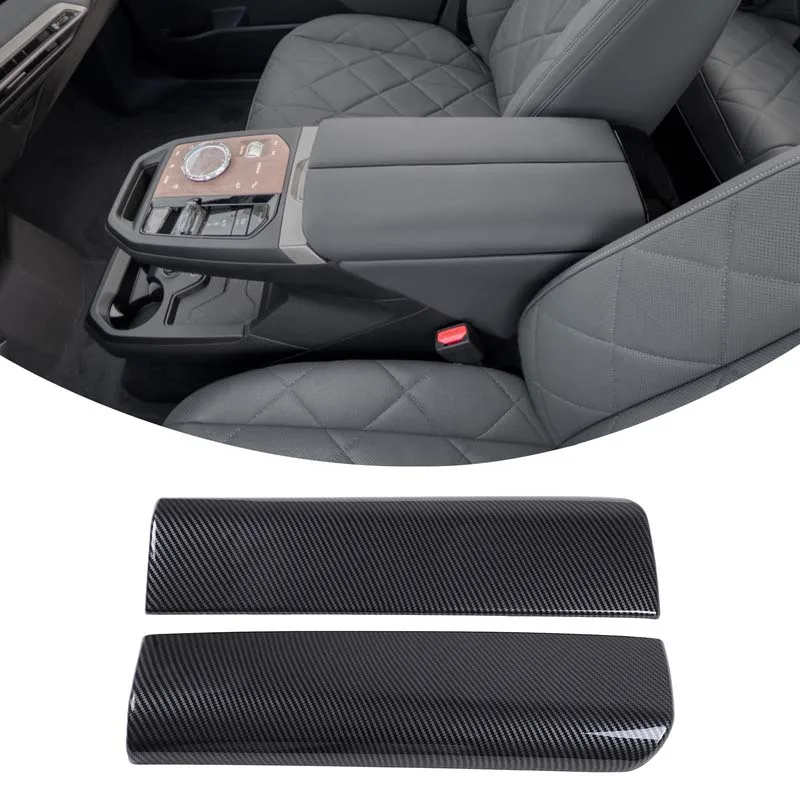 

ABS Carbon Fiber Center Armrest Box Cover For BMW iX 2022 2023 2024 Auto Interior Accessories