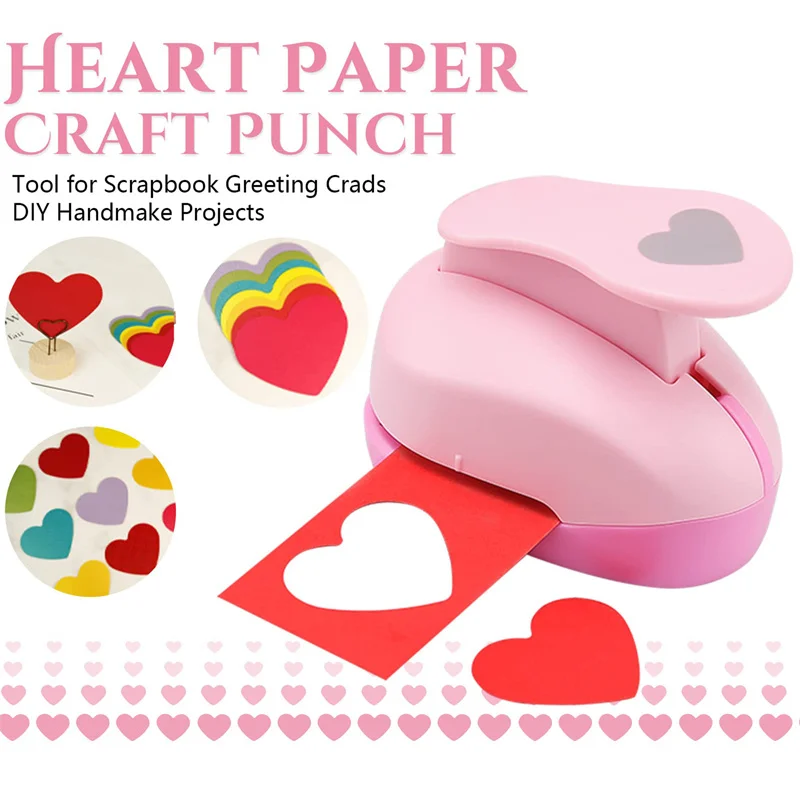 8/15/25/38/50mm Random Color Heart Punch DIY Embossing Punches Scrapbooking Machine Paper Cutting Hole Punch Rounder Cutter