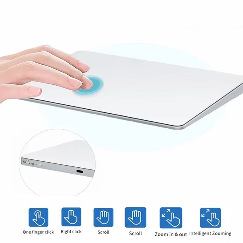 Jomaa Rechargeable Bluetooth Touchpad Mouse Multi-Function Wireless Gestures Trackpad for Mac Windows PC Laptop ,Wired & Wireles