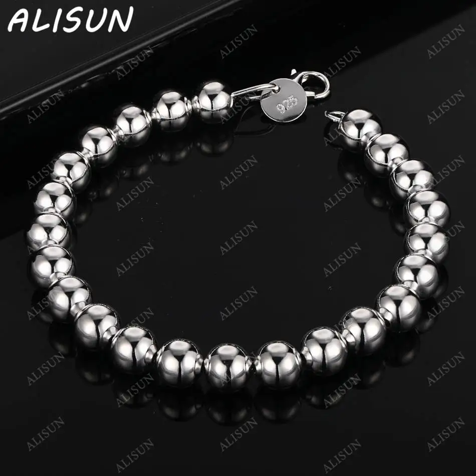 

ALISUN 925 Sterling Silver Beads Bracelets For Women Charm Trend Birthday Gifts Fashion Party Fine Jewelry