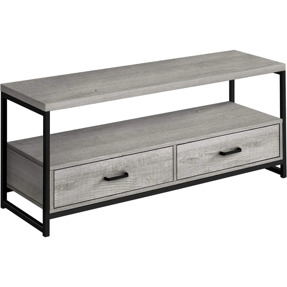 Metal laminado TV Stand, 48 "console, mídia, centro de entretenimento, gavetas, sala de estar, quarto, 2871