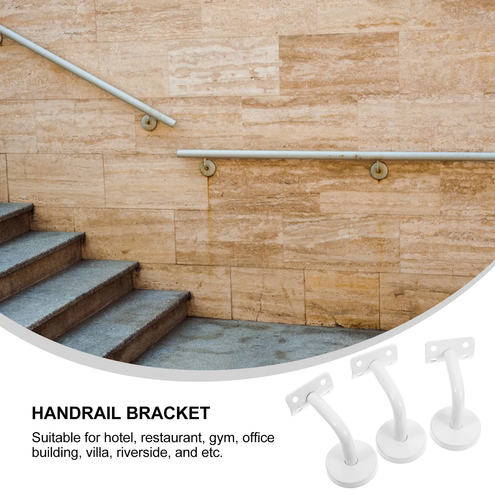 

3 Pcs Armrest Bracket Bannister Support Handrail Brackets Outdoor against The Wall Stair