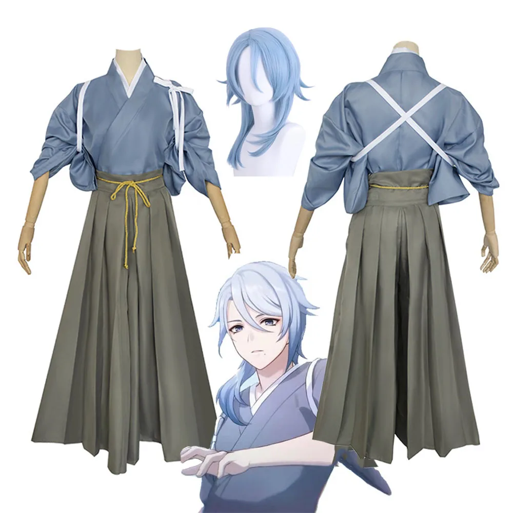 

Genshin Impact Kamisato Ayato Cosplay Costume Unisex Kendougi and Hakama Game Character Wig Carnival Party Costume Accessories