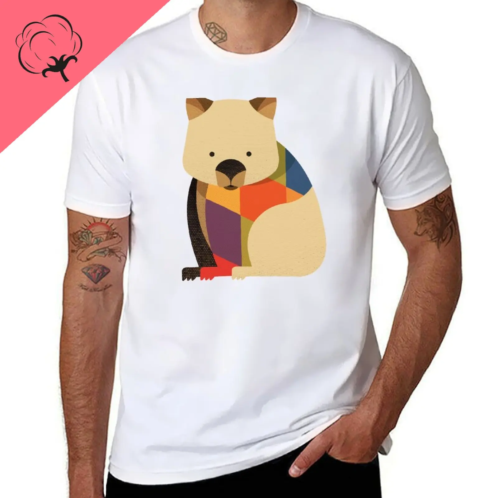 Hello Wombat Graphic Printed T-shirt Anime chic everyday men and women can short-sleeved top summer comfortable clothing