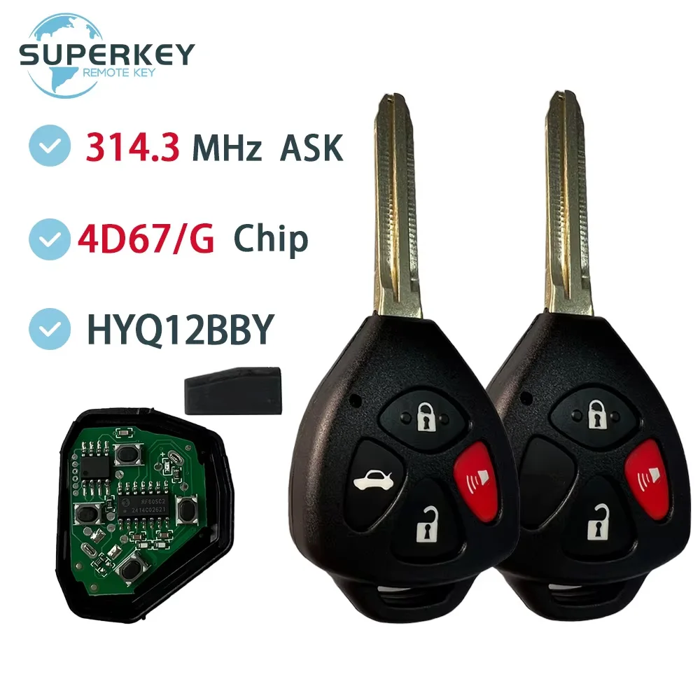 

Дистанционный автомобильный ключ 314,3 МГц HYQ12BBY 4D67 Специальный брелок G CHIP для 2006 2007 2008 2009 2010 2011 TOYOTA RAV4 Camry Avalon Corolla