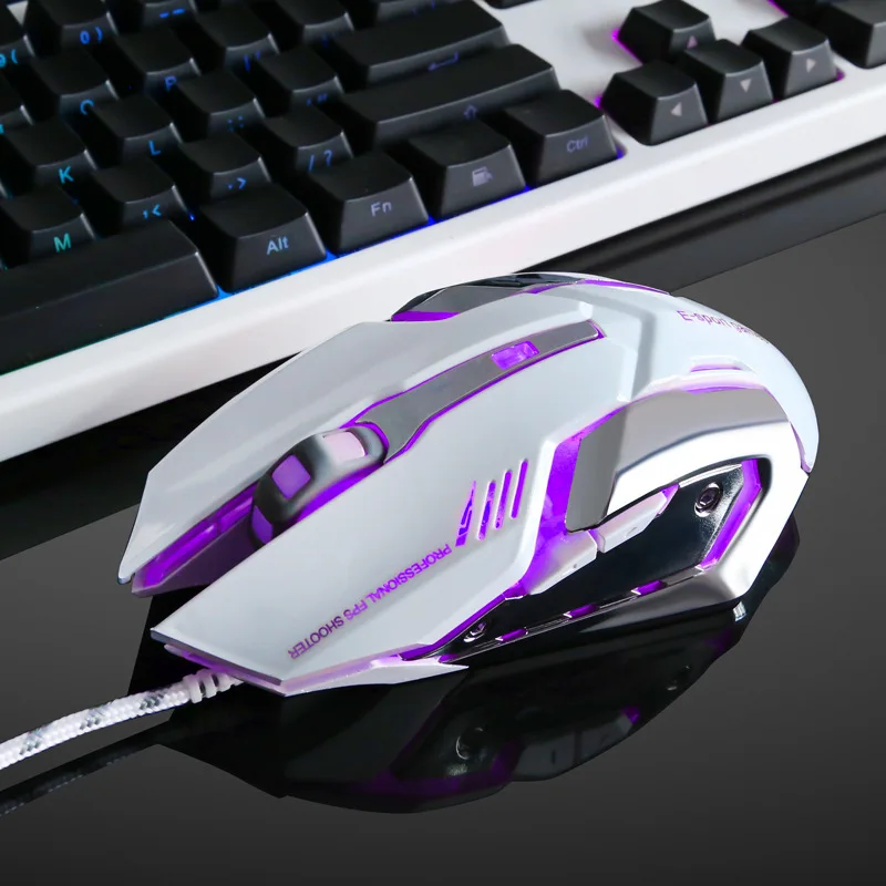 Mechanical Mouse Lighting Game Competitive Supports Turning Off Lights 7-Color Breathing Light Easy To Control Good Material