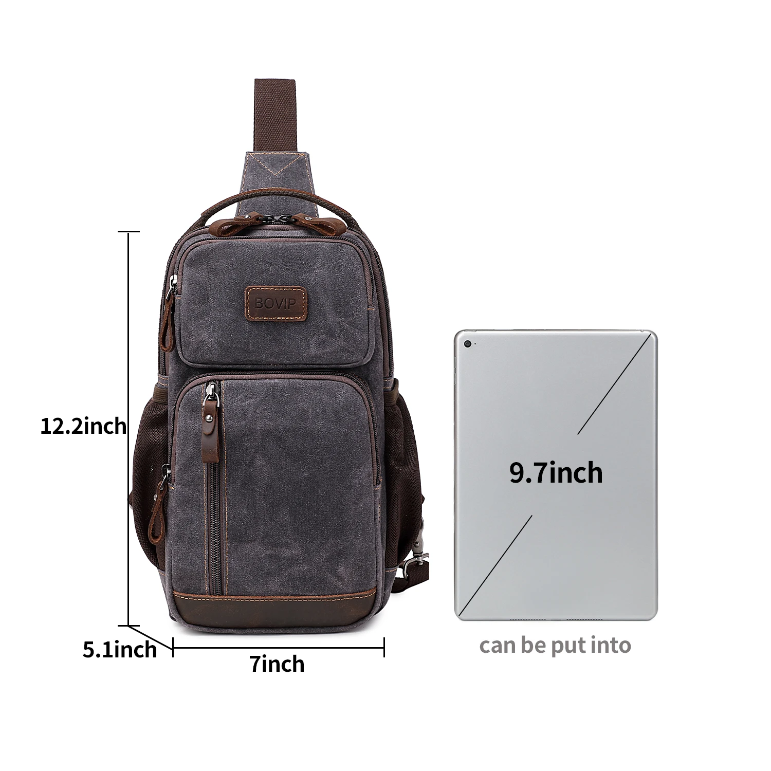 Torba ze sznurkiem dla mężczyzn, wodoodporna woskowane płótno torba Crossbody torba na klatkę piersiowa Casual Daypack torba z zawiesiem na ramię plecak