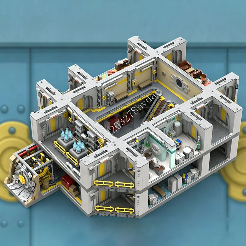 

10988 PCS Post-apocalyptic Underground Bunker Interior Scene Architecture Building Blocks Model Style Vault Base for Adults