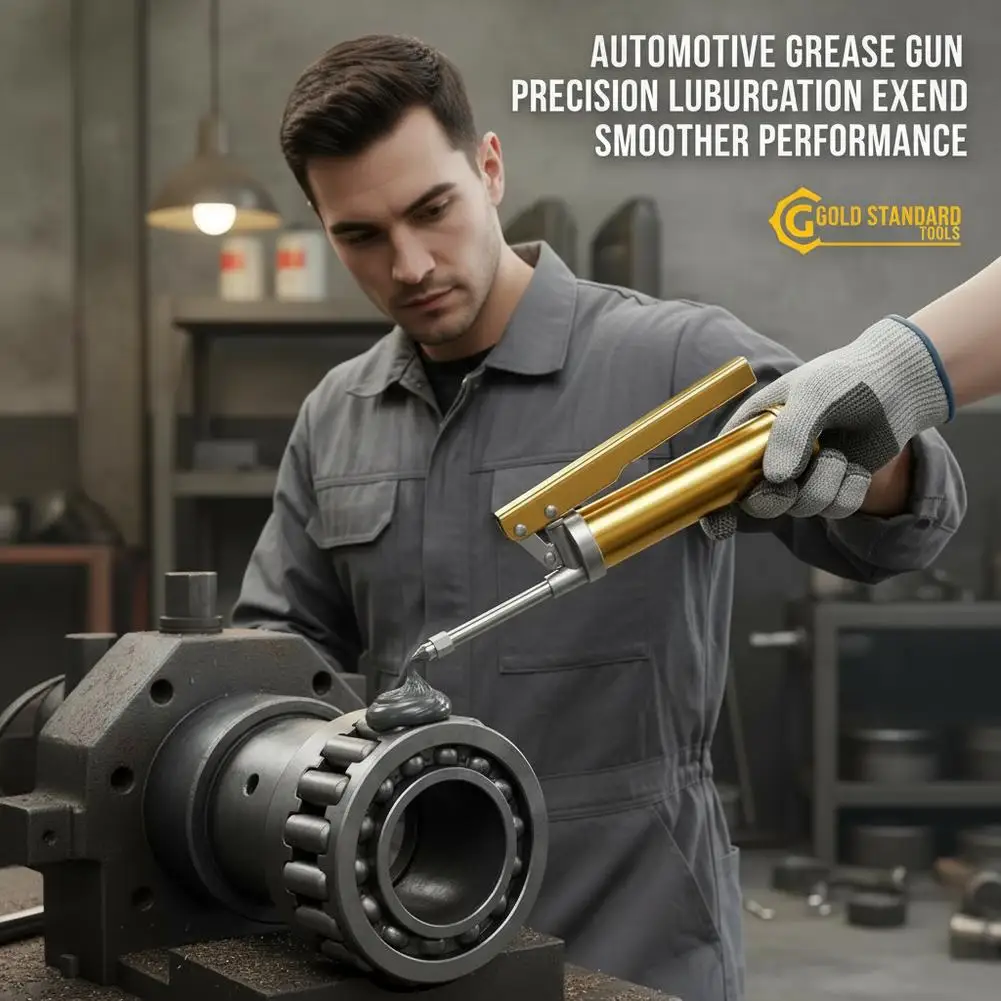 

Heavy-Duty Grease Gun High Pressure Manual Grease Gun Mini Grease Gun Alloy 100/200CC Capacity Oiler Hand Repair Tools