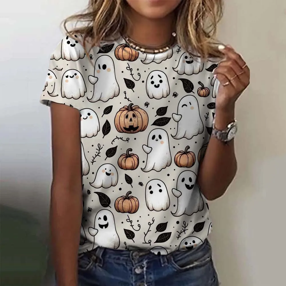 Women's T-Shirt Cute Pumpkin Head 3D Printed Oversized T-Shirt Summer New Y2k Fashion Women Clothing  Female Tops Tees