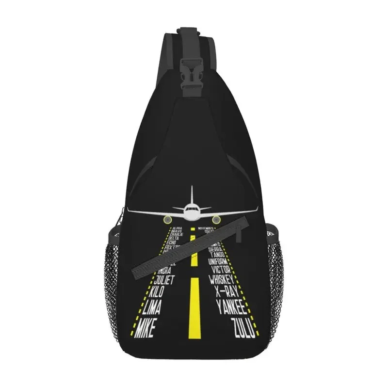 

Pilot Alphabet Aviation Aircraft Gift Sling Bags for Traveling Men's Airplane Aviator Crossbody Chest Backpack Shoulder Daypack